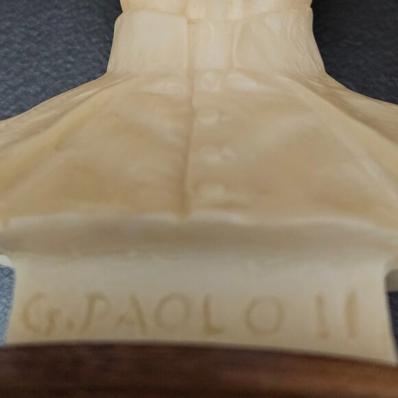 A. Santini Bust of Pope John Paul II on a Wood Base - Picture 11 of 13